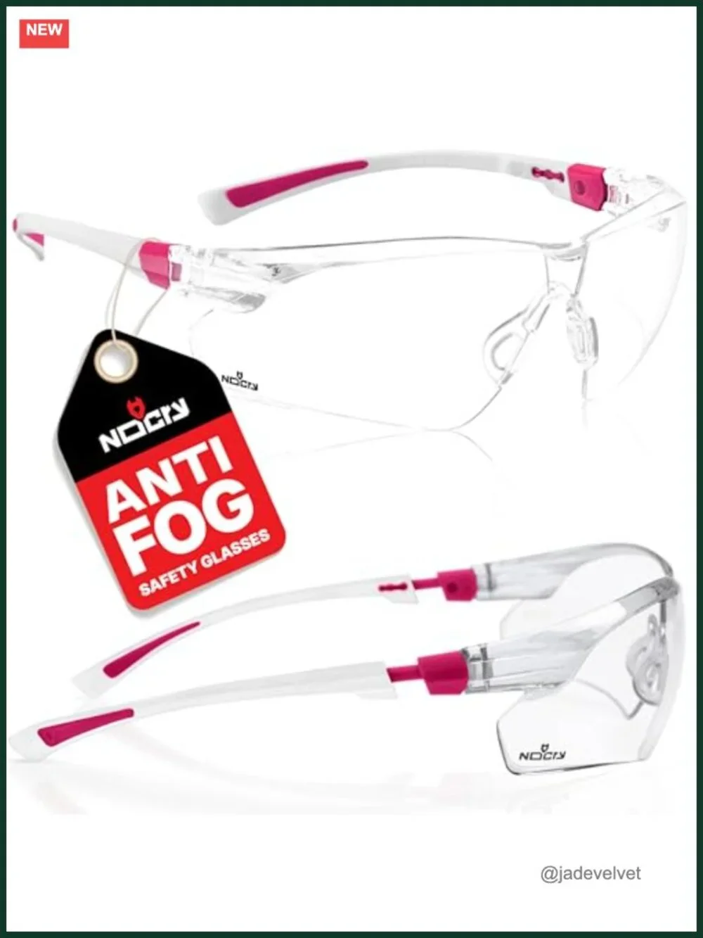 Clear Safety Glasses for Women with Adjustable Frames, Anti-Fog, Scratch